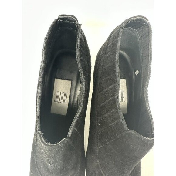 JILDOR SUEDE 7.5 BLACK ANKLE BOOTIES - Picture 9 of 10